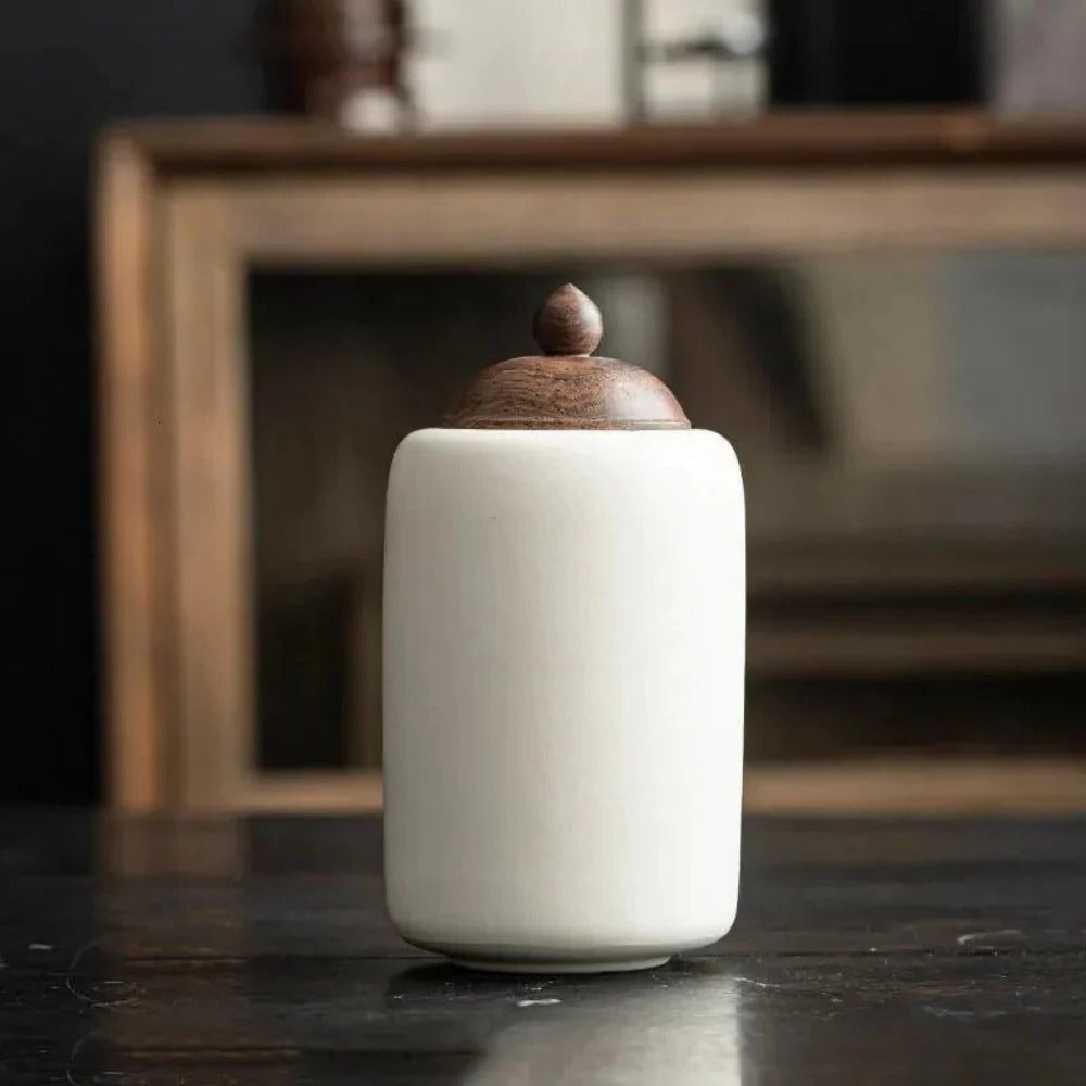 Ceramic Memorial Urn for Pet Ashes with Secure Lid