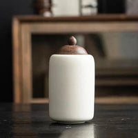 Ceramic Memorial Urn for Pet Ashes with Secure Lid