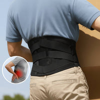 Adjustable Lumbar Support Back Brace with Aluminum Stays
