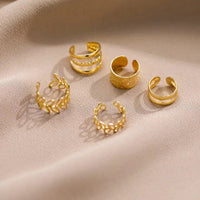 Leaf Ear Cuff Clip On Earrings Set for Women