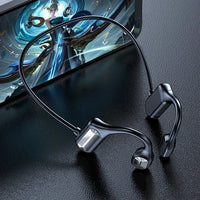 Rechargeable Wireless Conduction Headphones with Touch Controls Built In Mic for Calls