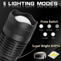 Rechargeable Flashlight with Adjustable Zoom Beam