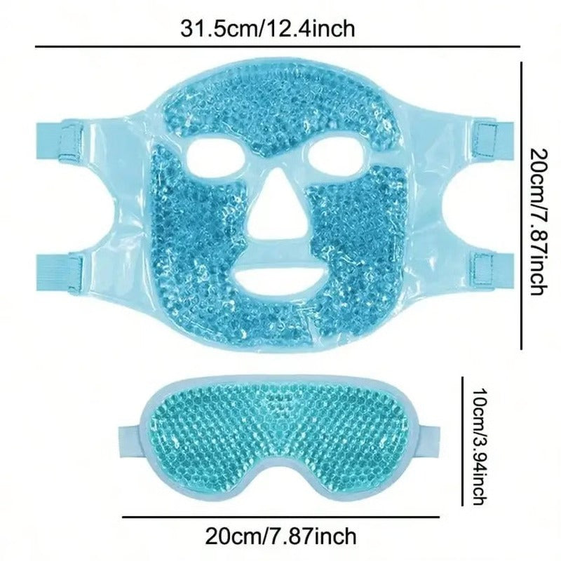 Flexible Gel Pack Face and Eye Wrap with Dual Temperature Therapy for Swelling and Skin Recovery