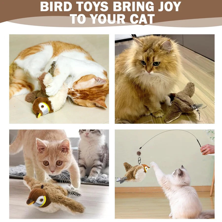 Flapping Bird Cat Toy with Motion Sensor and Hanging String