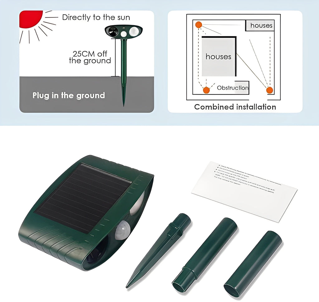 Solar-Powered Ultrasonic Pest Device, Set of 4