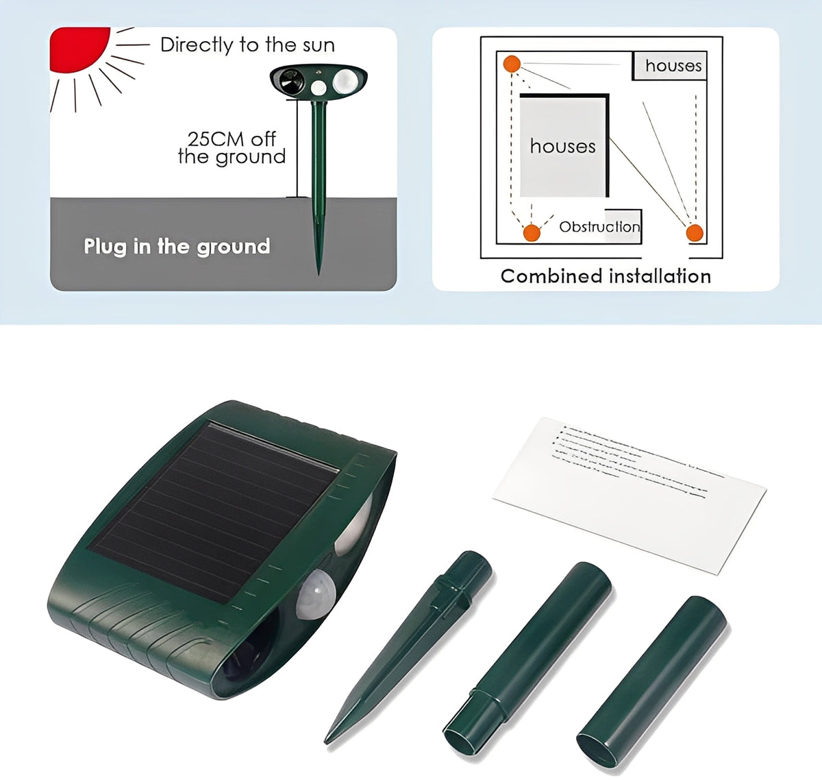 Solar-Powered Ultrasonic Pest Device, Set of 4