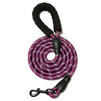 Padded Handle Dog Leash with Reflective Safety Strip