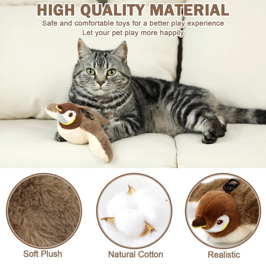 Flapping Bird Cat Toy with Motion Sensor and Hanging String