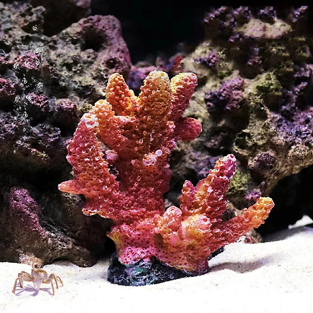 Coral Reef Aquarium Ornament with Resin Craft Design