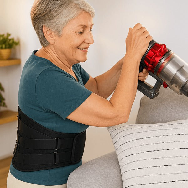 Adjustable Lumbar Support Back Brace with Aluminum Stays