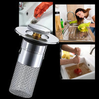 Pop Up Sink Stopper with Silicone Seal and Built In Strainer