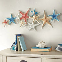 Metal Starfish Wall Art Set with Coastal Design, 46.5in Wide