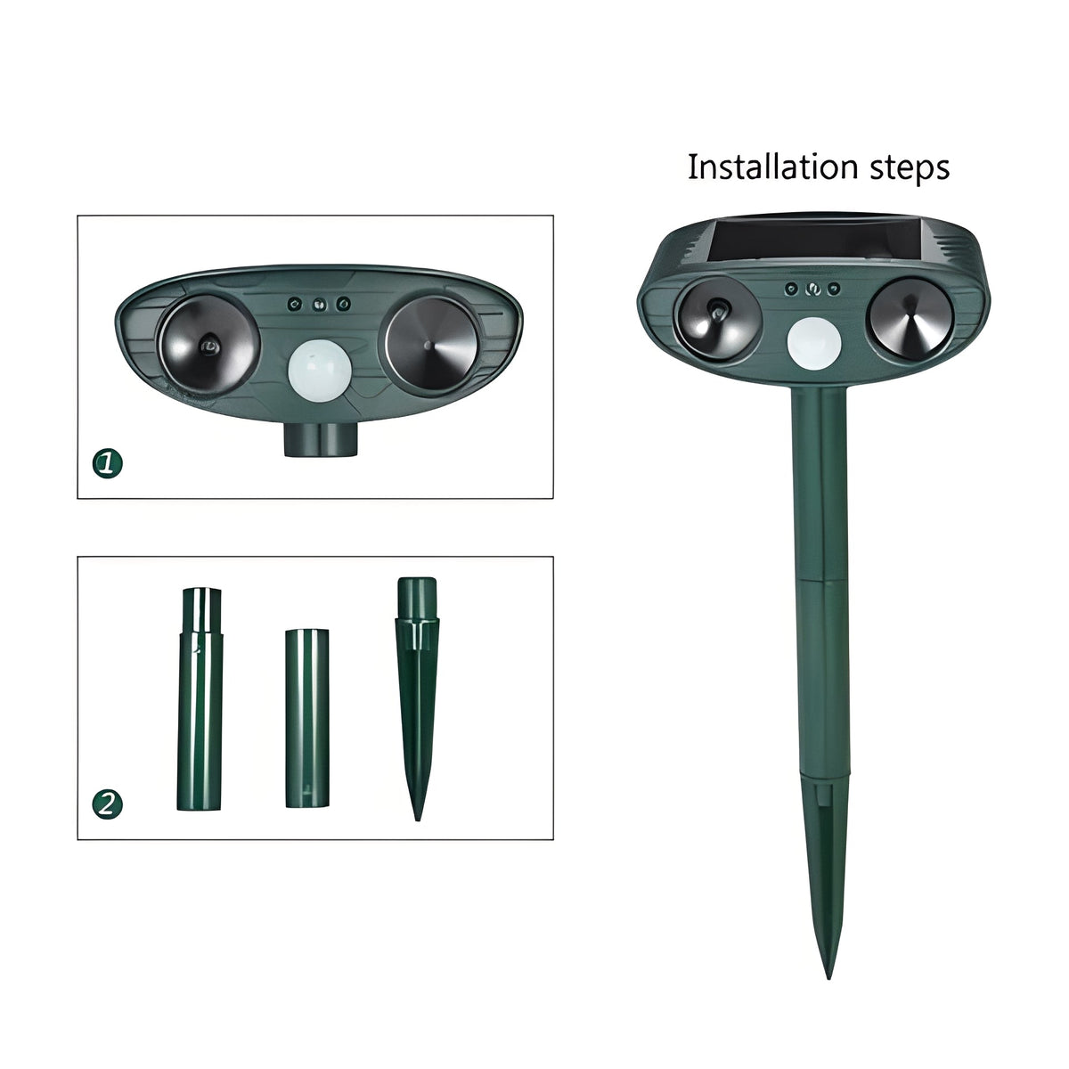 Solar-Powered Ultrasonic Pest Device, Set of 4