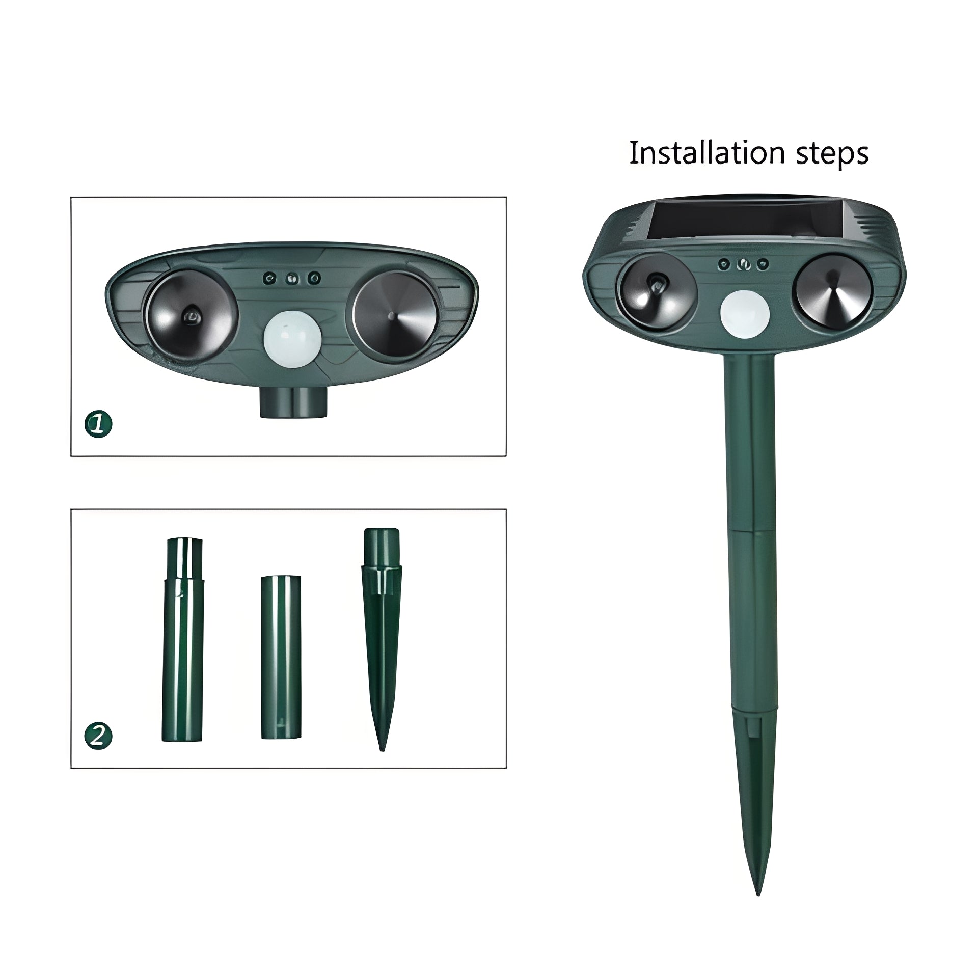 Solar-Powered Ultrasonic Pest Device, Set of 4