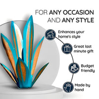 Metal Agave Americana Style Garden Decor for Indoor or Outdoor Display