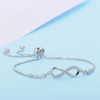 Infinity Symbol Bracelet with Adjustable Chain and Lobster Clasp