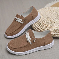 Stretch Canvas Loafers with Wide Fit and Cushioned Insole for Women