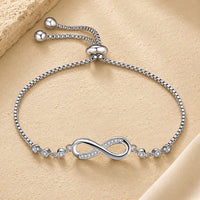 Infinity Symbol Bracelet with Adjustable Chain and Lobster Clasp
