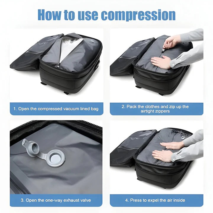 Backpack with Internal Compression System and Structured Design