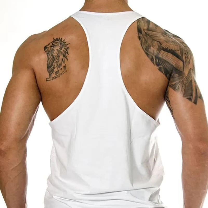 Athletic Cotton Stringer Vest with Slim Muscle Cut for Men