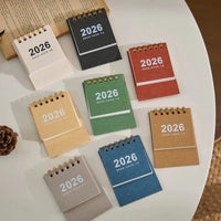 Mini Desktop Calendar 2026 with Standing Display for Office Use