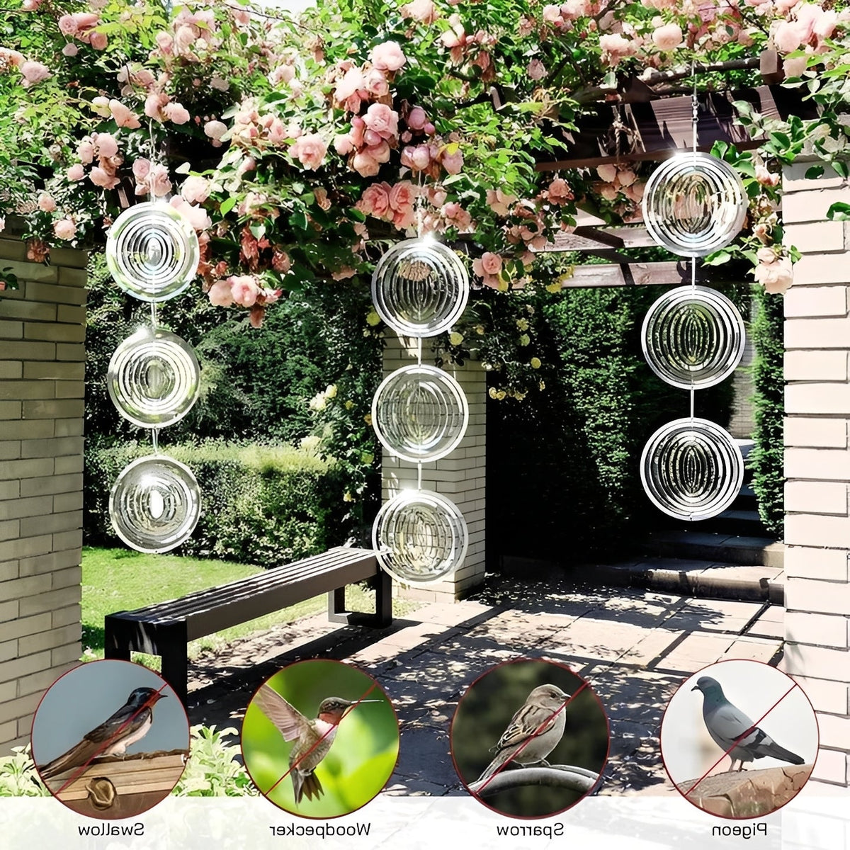 Reflective Bird Deterrent Spinner for Outdoor Use