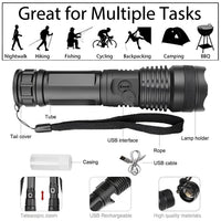 Rechargeable LED Flashlight with Multiple Brightness Modes
