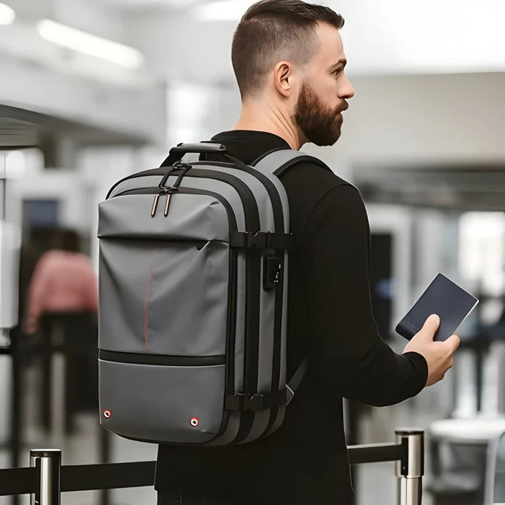 Backpack with Internal Compression System and Structured Design
