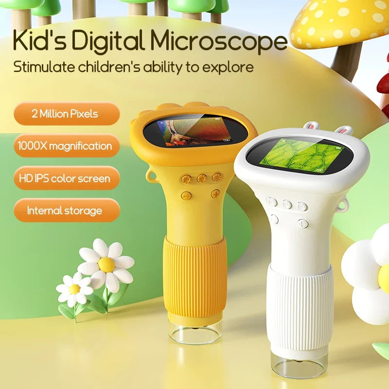 Portable Mini Microscope for Kids, 1000X Zoom Outdoor Science Exploration Tool