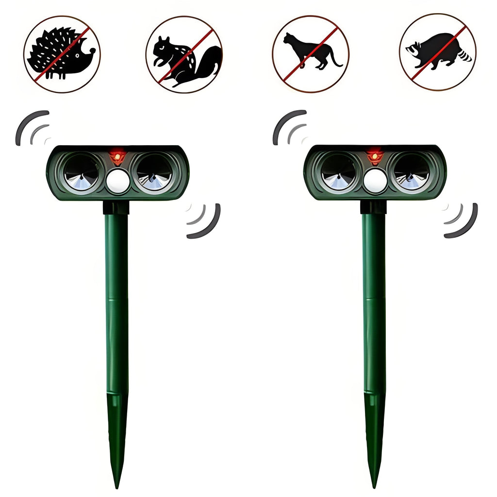 Solar Powered Ultrasonic Pest Deterrent with Motion Sensor