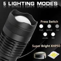 Rechargeable LED Flashlight with Multiple Brightness Modes