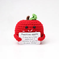 Crochet Hedgehog Stuffed Toy with Affirmation Card for Gift and Home Display