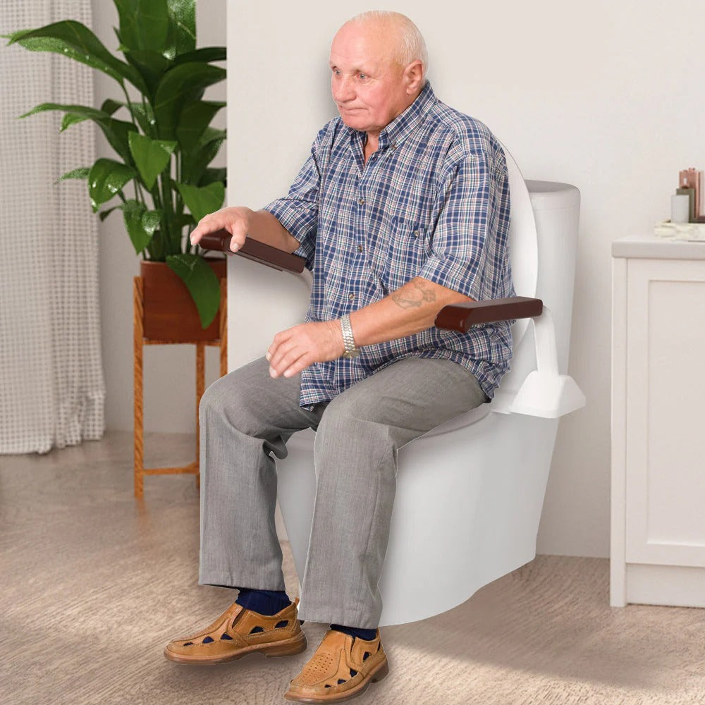Adjustable Toilet Safety Rail with Support Handles
