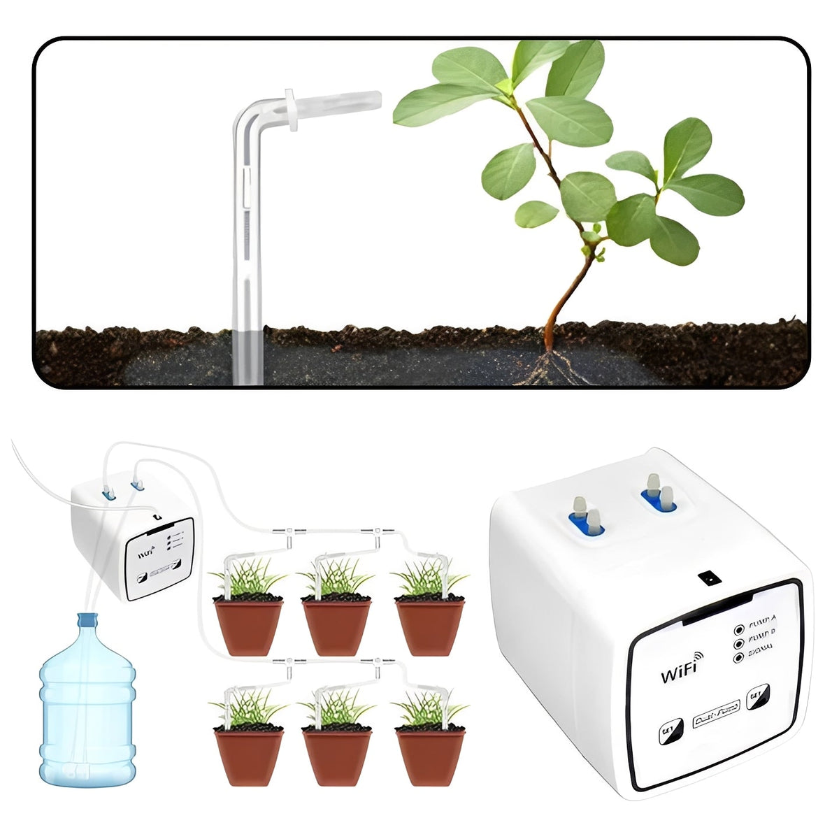 WiFi Smart Plant Watering System with 20 Drip Ports