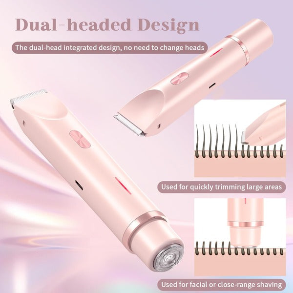 Electric Bikini Trimmer for Women with Dual Heads, Wet and Dry Use