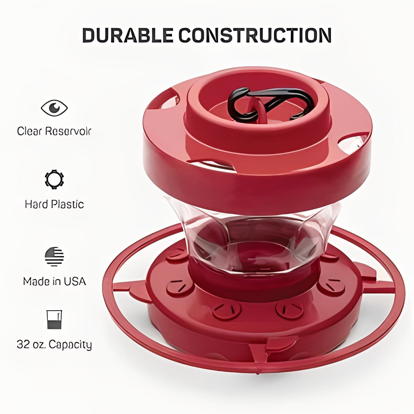 Hanging Red Water Feeder with Perches and Ant Moat