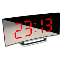 Curved LED Digital Alarm Clock with Adjustable Brightness