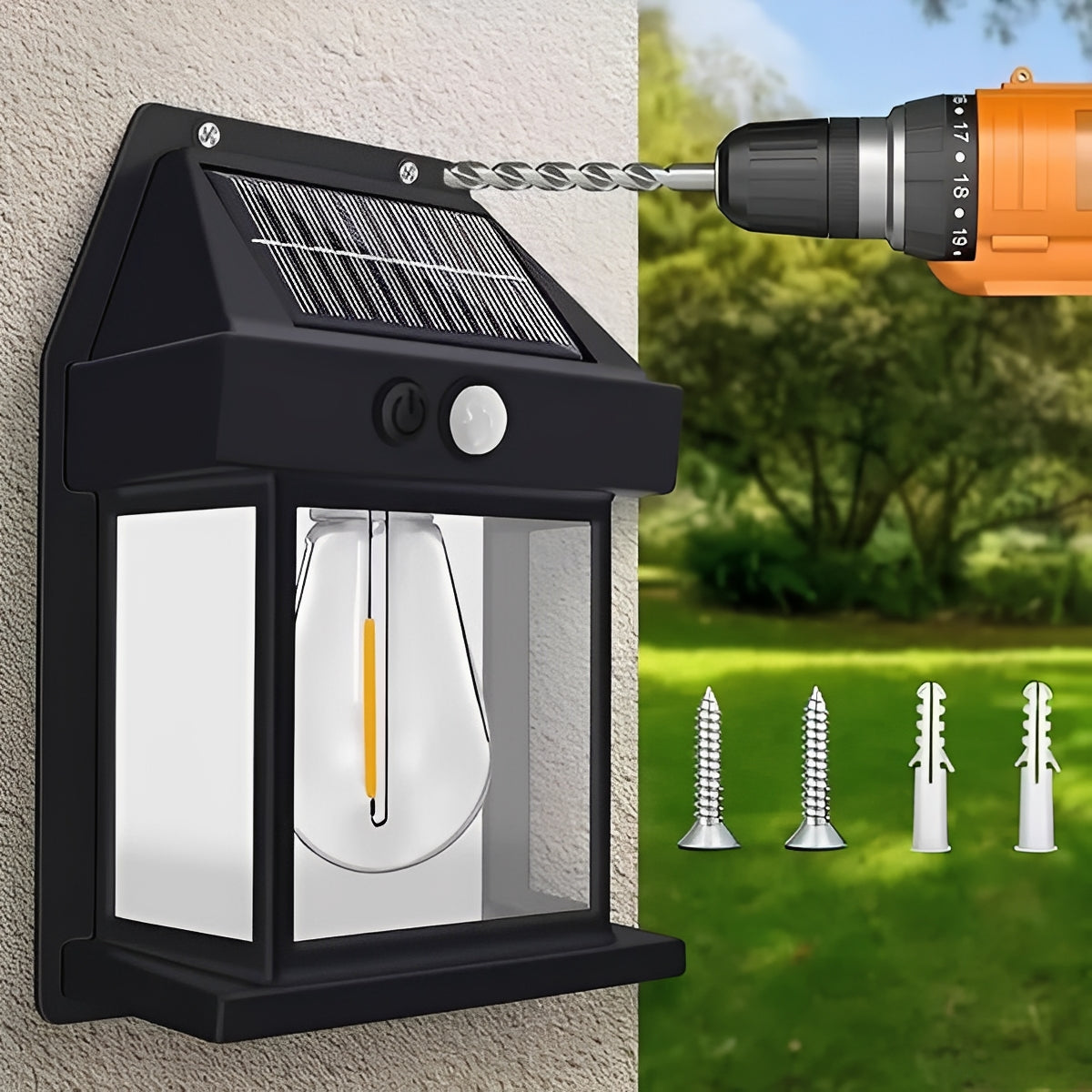 Solar Powered Outdoor LED Security Light with Motion Sensor Detection