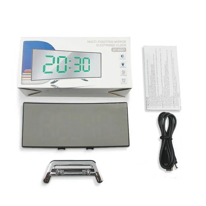 Curved LED Digital Alarm Clock with Adjustable Brightness