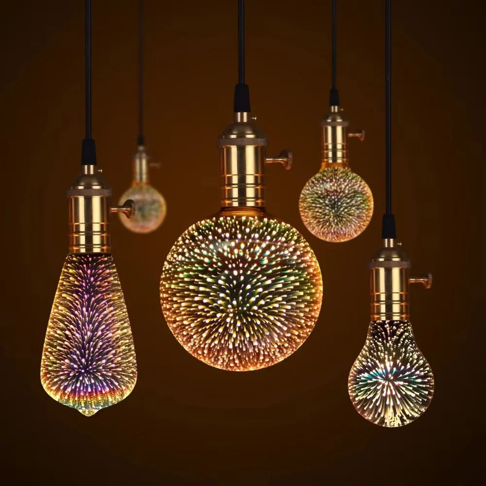 E27 Firework Starburst LED Bulb with Vintage Edison Filament Design for Home Lighting