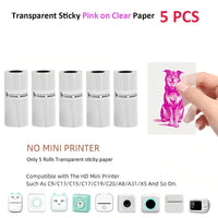 Inkless Thermal Sticker Printer with Bluetooth, Portable Photo Printer