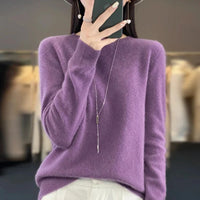 Cashmere Crewneck Pullover Sweater for Women
