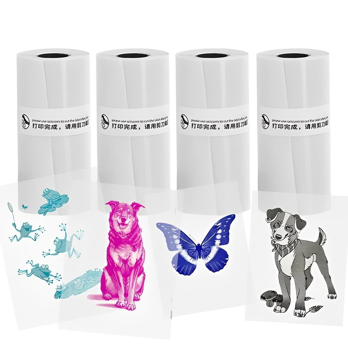 Inkless Thermal Sticker Printer with Bluetooth, Portable Photo Printer