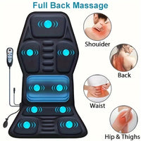 Heated Back Massager Cushion with Vibration and Lumbar Support