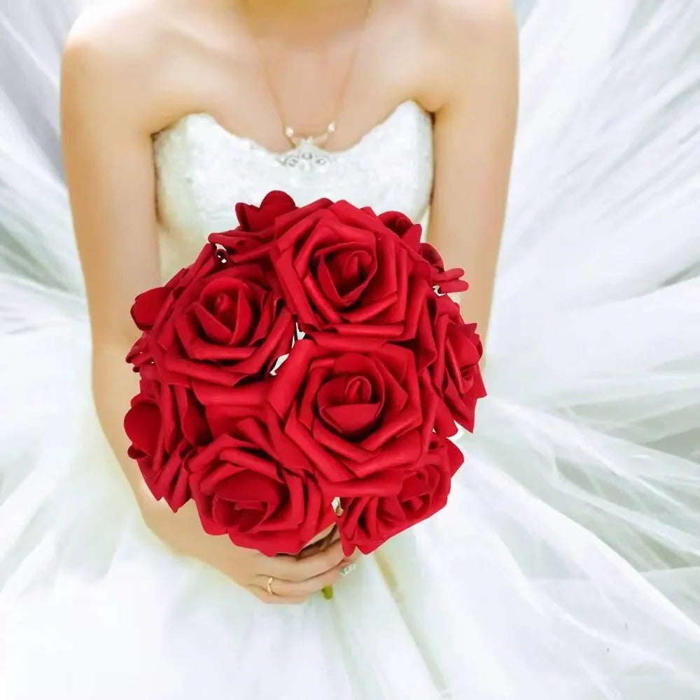 Artificial Red Rose Stems for Centerpieces Weddings and Home Decor