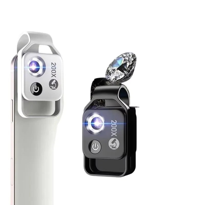 Clip On Mobile Phone Microscope Lens with 200x Zoom Capability