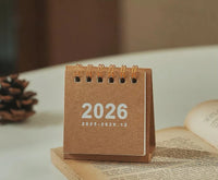 Mini Desktop Calendar 2026 with Standing Display for Office Use
