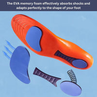 Arch Support Insoles with Cushioned Heel Cup and Moisture Wicking Top Layer