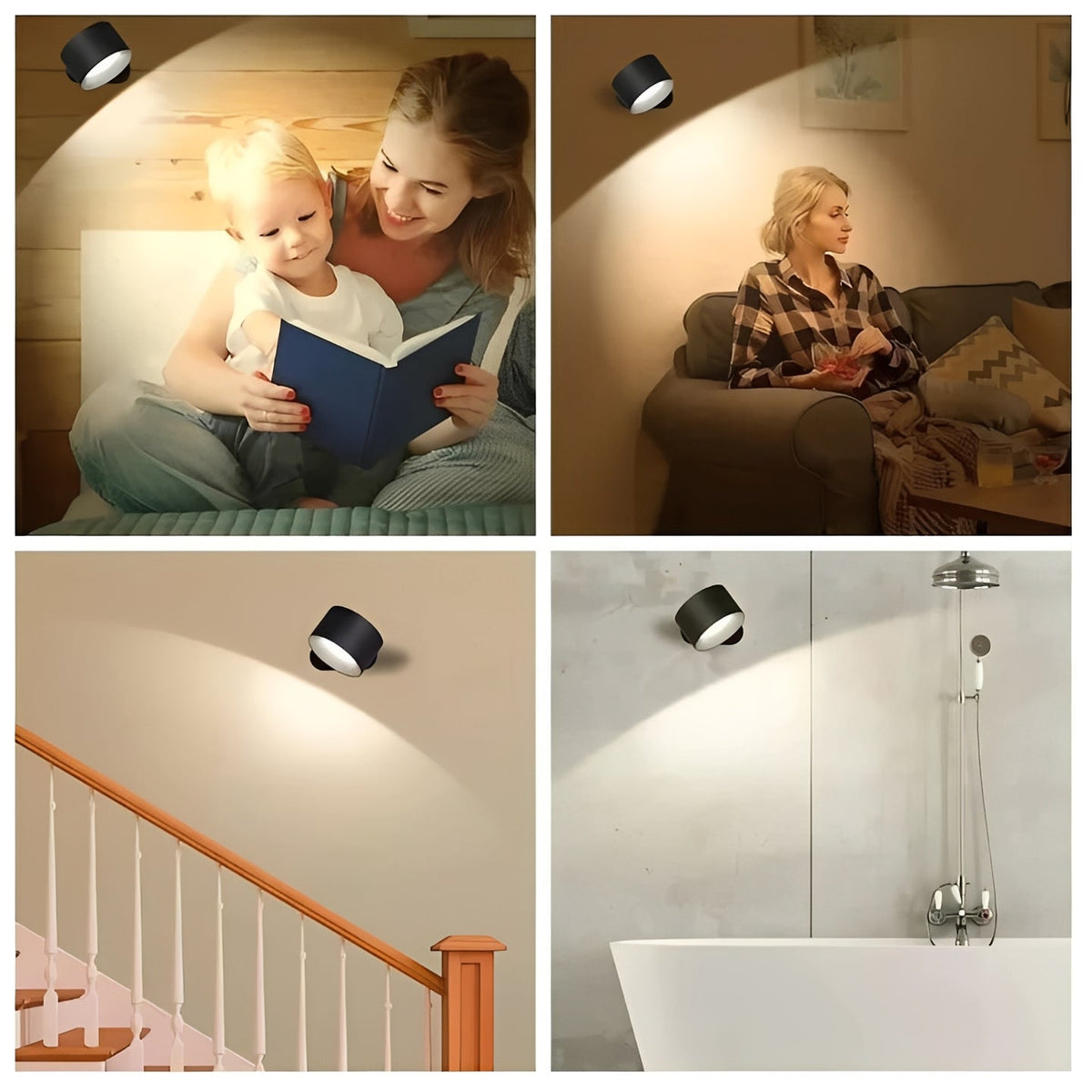 Rechargeable LED Wall Light with 360 Degree Swivel