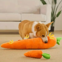 Oversized Plush Carrot Dog Toy with Sound for Puppies and Adult Dogs